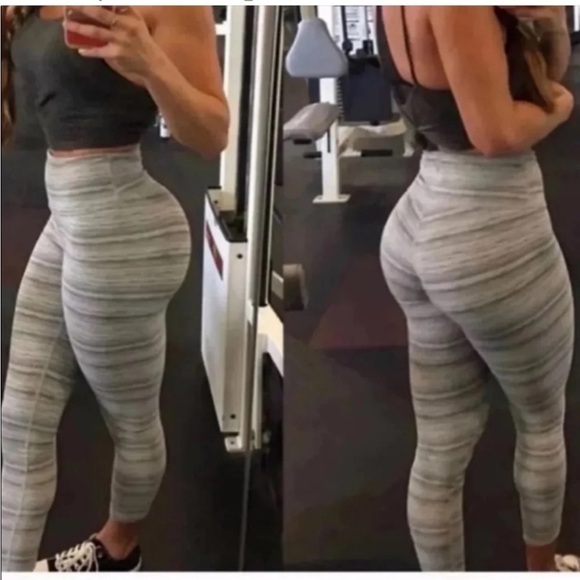 Lululemon High Times Pant Luxtreme Leggings Cyber Stripe White Silver Fox - Picture 1 of 15
